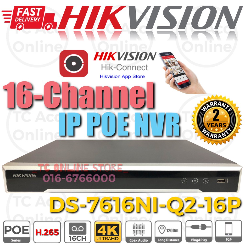 Hikvision Ds Ni Q P Poe Channel Ch Ultra Hd K Vga Hdmi Nvr