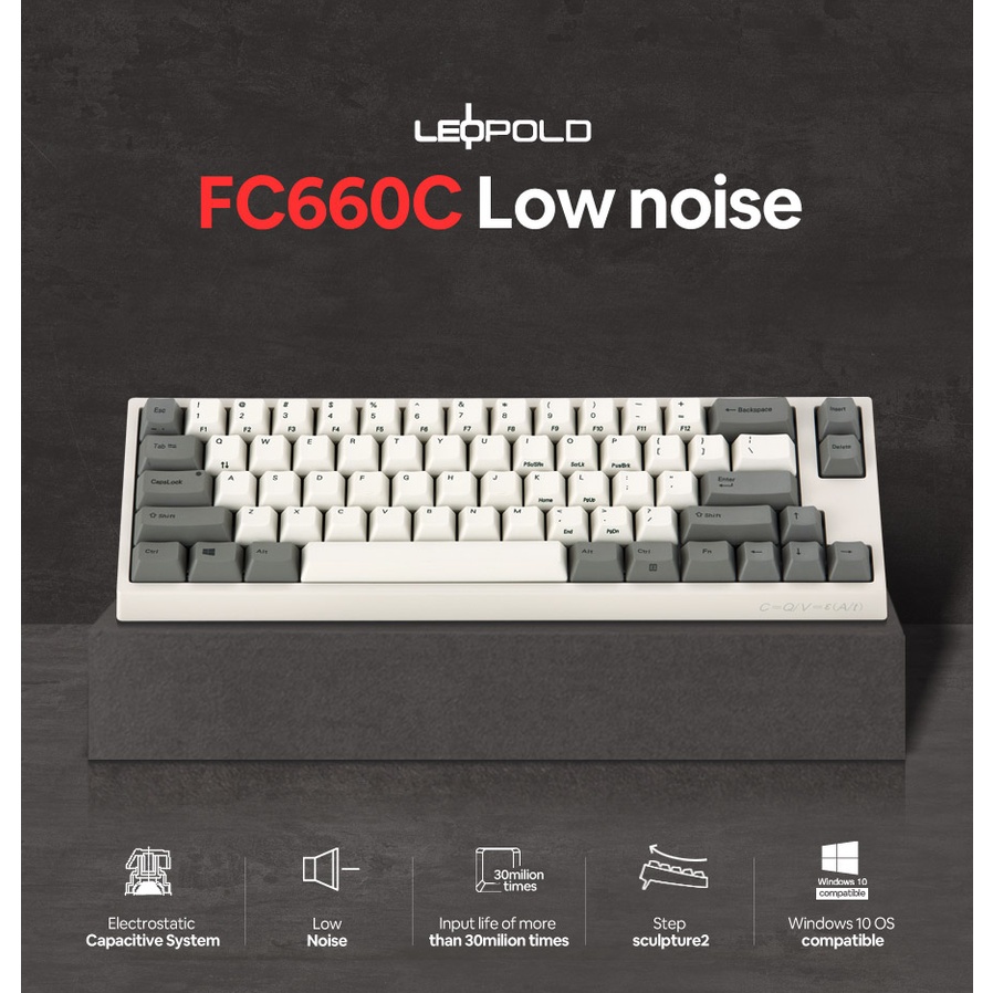 LEOPOLD FC660C White 65 Double Shot PBT Mechanical Keyboard