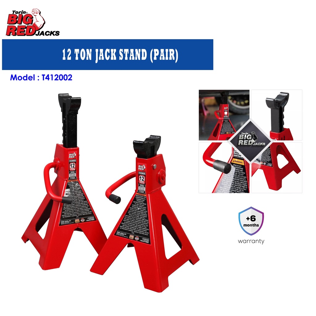 Torin Big Red 12 Ton Heavy Duty Jack Stand Pairs Shopee Malaysia