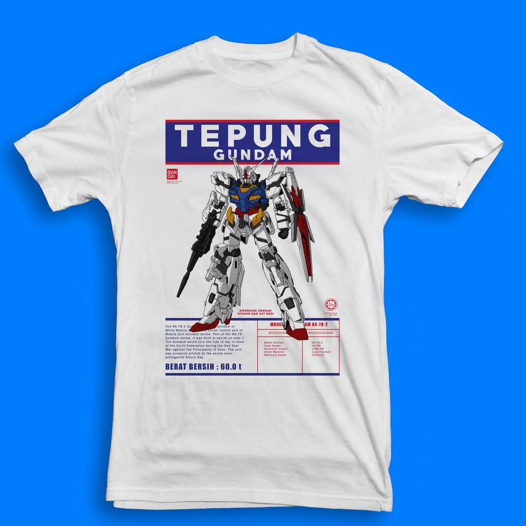 Ready Stock Xs Xl Tepung Gundam Tshirt Cotton Shopee Malaysia