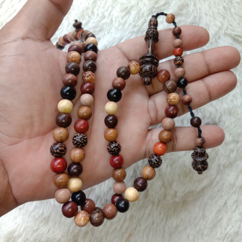 Tasbih Gabungan 12 Jenis Kayu Saiz 8 Mm 99 Biji Kepala Liwung Shopee