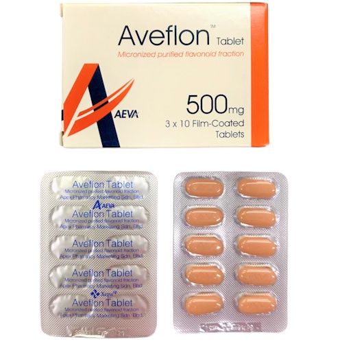 AVEFLON TABLET MICRONIZED PURIFIED FLAVONOID FRACTION 500MG 30 TABLETS