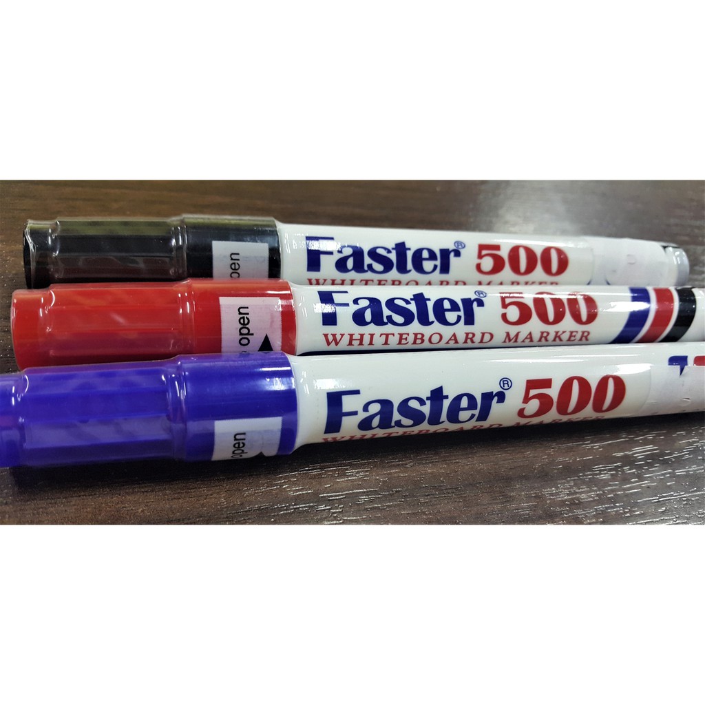 FASTER 500 WHITEBOARD MARKER PEN BLACK BLUE RED PER PCS Shopee