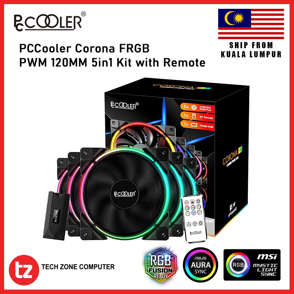 Pccooler Corona In Kit Frgb Pin Dual Led Ring Mm Pwm Quiet Pc