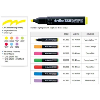 Artline Fluorescent Highlighter Pen Highlight Pen Colour