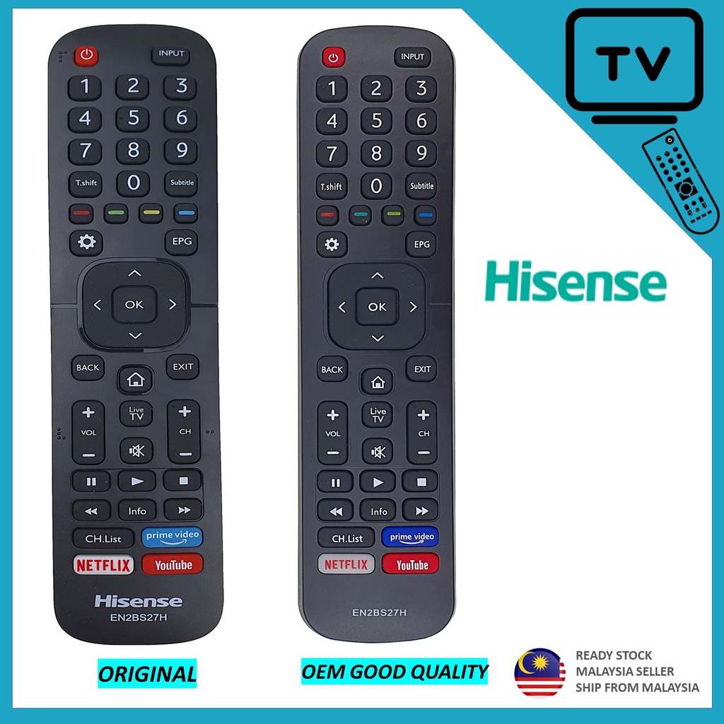 Original Hisense Led Flat Panel Tv Remote Control En Bs H And Good