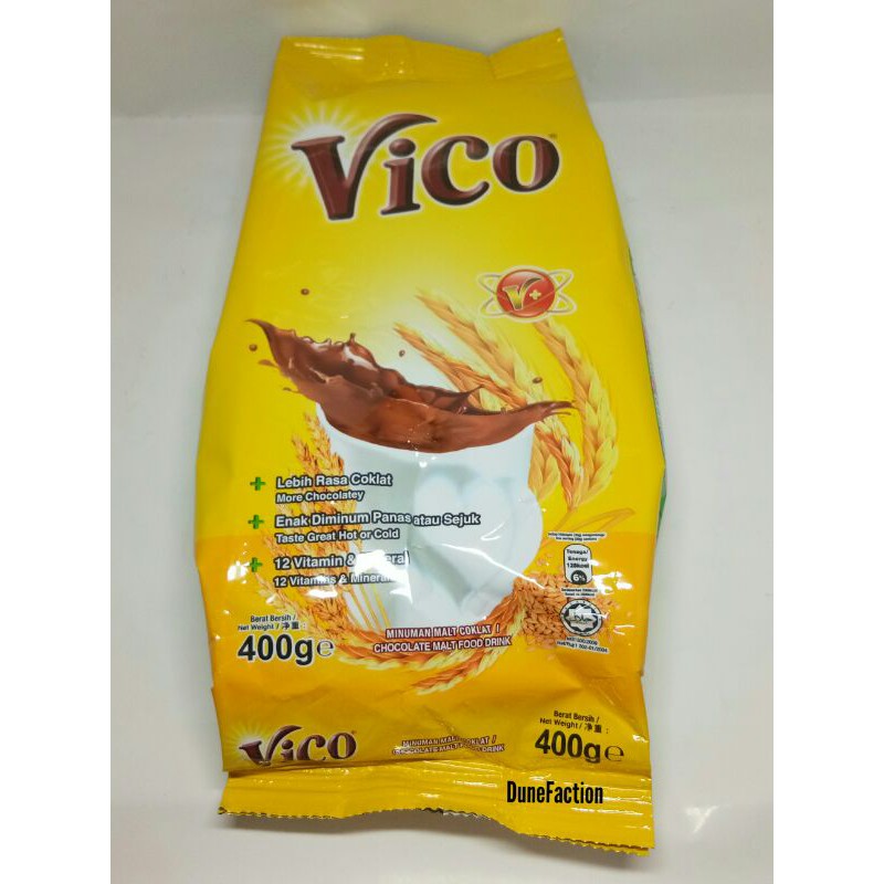 Vico Chocolate Malt Food Drink 400g Refill Pack Shopee Malaysia