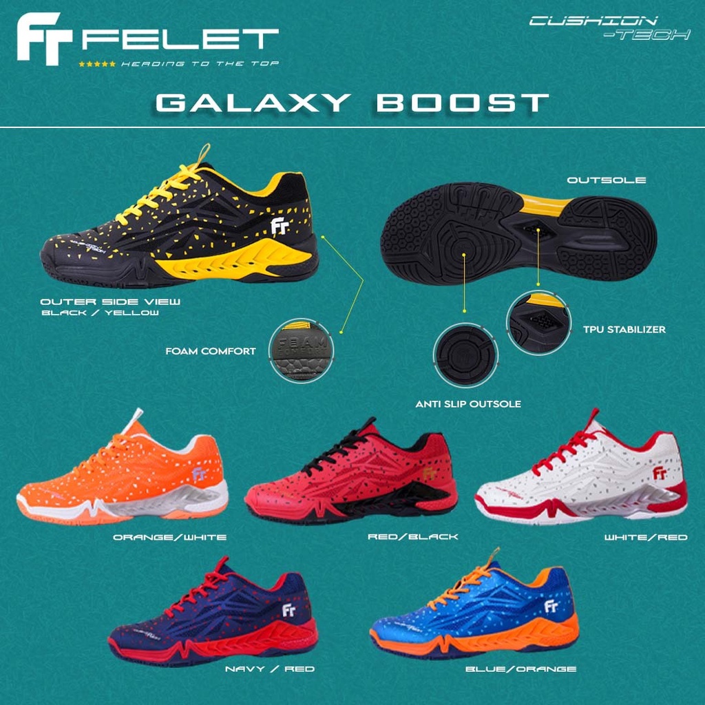 Felet New Badminton Shoes Galaxy Boost Original By Fleet Shopee