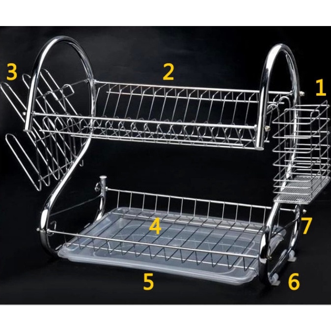 Ready Stock Stainless Steel Dish Rack Sink Rack Rak Pinggan Mangkuk