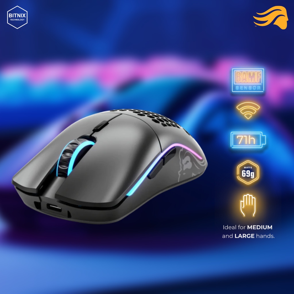 Glorious Model O Wireless Rgb Gaming Mouse Matte Black Shopee