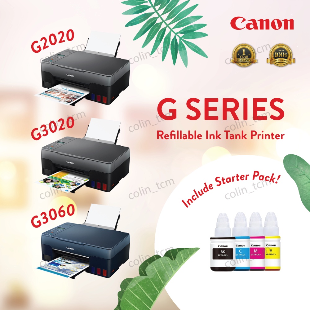 Ready Stock Canon Pixma G Series Refillable Ink Tank Printer G