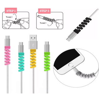 1 PC Universal Silicone Spiral USB Protector Cable Charge Cable Cord