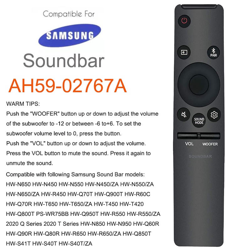 New AH59 02767A Replace Remote Control Fit For Samsung Soundbar Sound