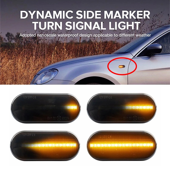 Collab Volkswagen Golf Polo 1pair Dynamic LED Side Marker Light Lamp