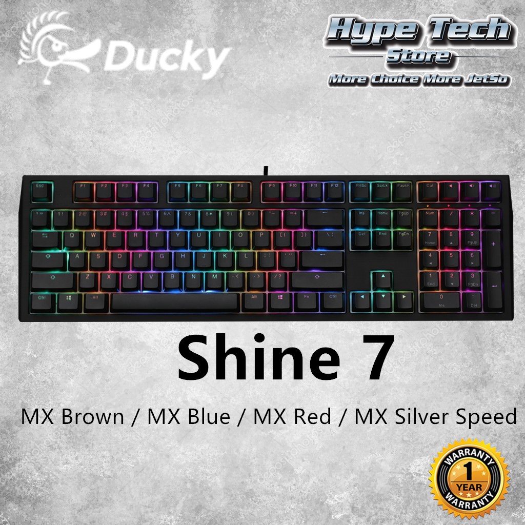 Ducky Shine 7 Blackout RGB LED Double Shot PBT Mechanical Keyboard