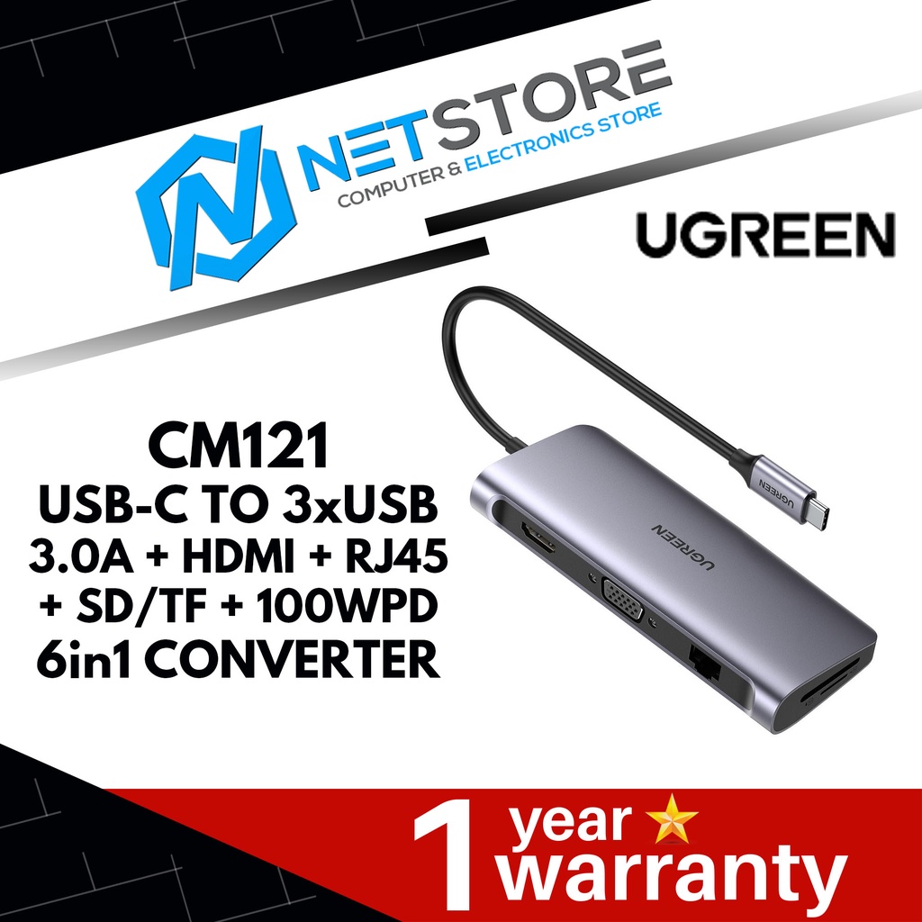 Ugreen Cm Usb C To Xusb A Hdmi Rj Sd Tf Wpd In