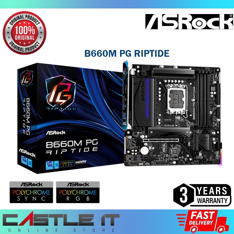 Asrock B660M PG RIPTIDE MATX Micro ATX Motherboard LGA 1700 Intel 12th