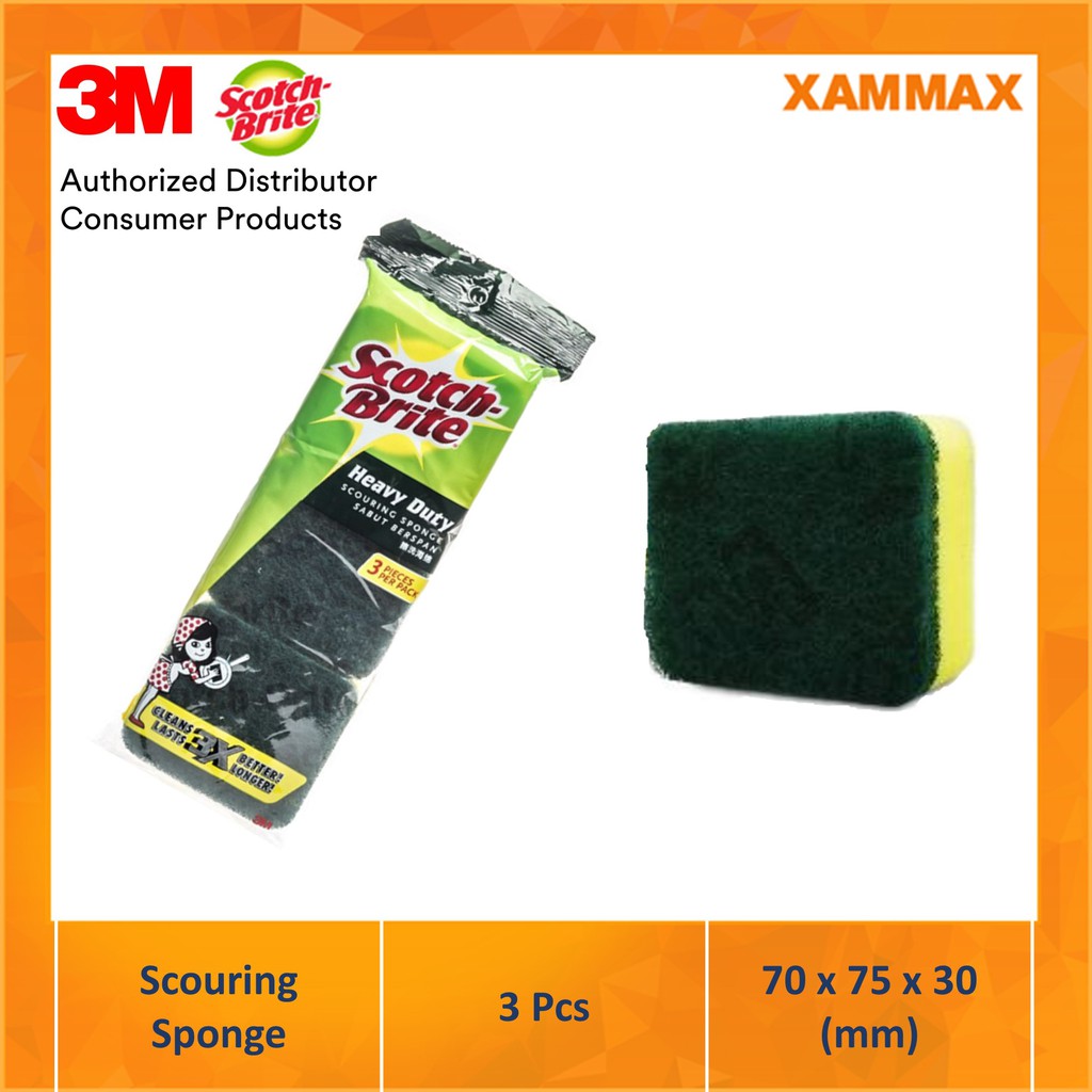 M Scotch Brite Heavy Duty Scouring Sponge Pcs Pack Scrub Span