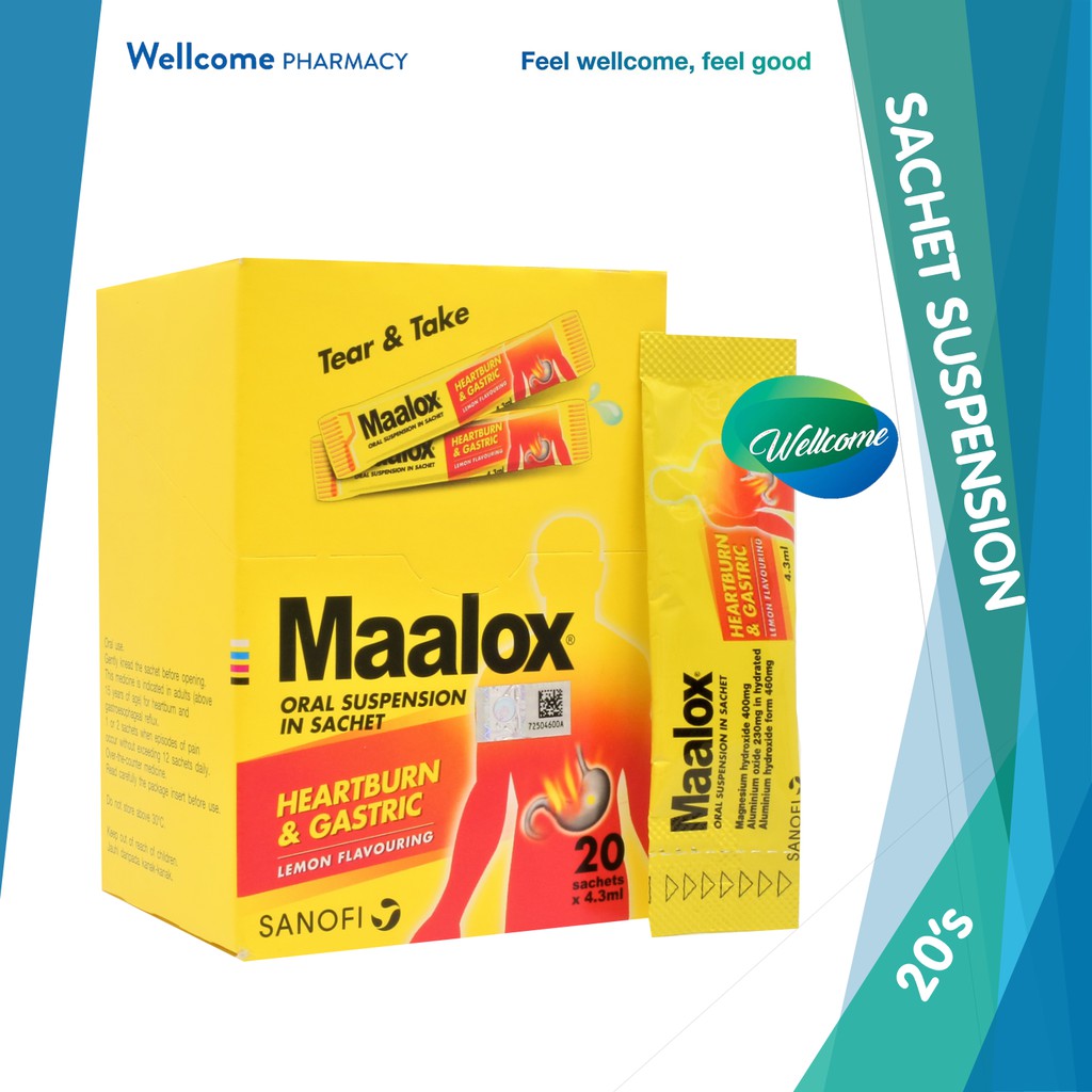 Maalox Heartburn Gastric Oral Suspension In Sachet Lemon Flavour 4