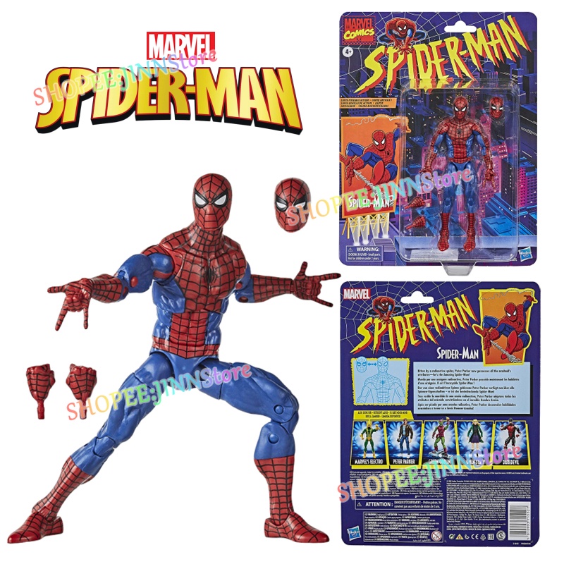 JINN HASBRO Marvel Legends Spiderman Retro Spider Man PVC Action Figure