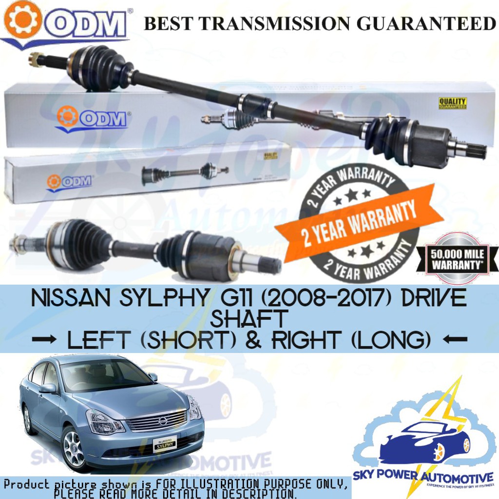 NISSAN SYLPHY G11 AUTO 2008 2017 ODM CYCAR DRIVE SHAFT LEFT