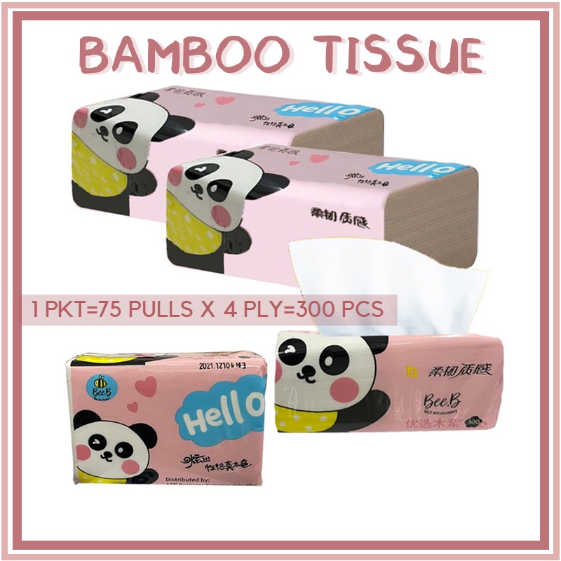 Bamboo Tissue Soft Facial Tisu Paper Pulls X Ply Pcs Per Pack