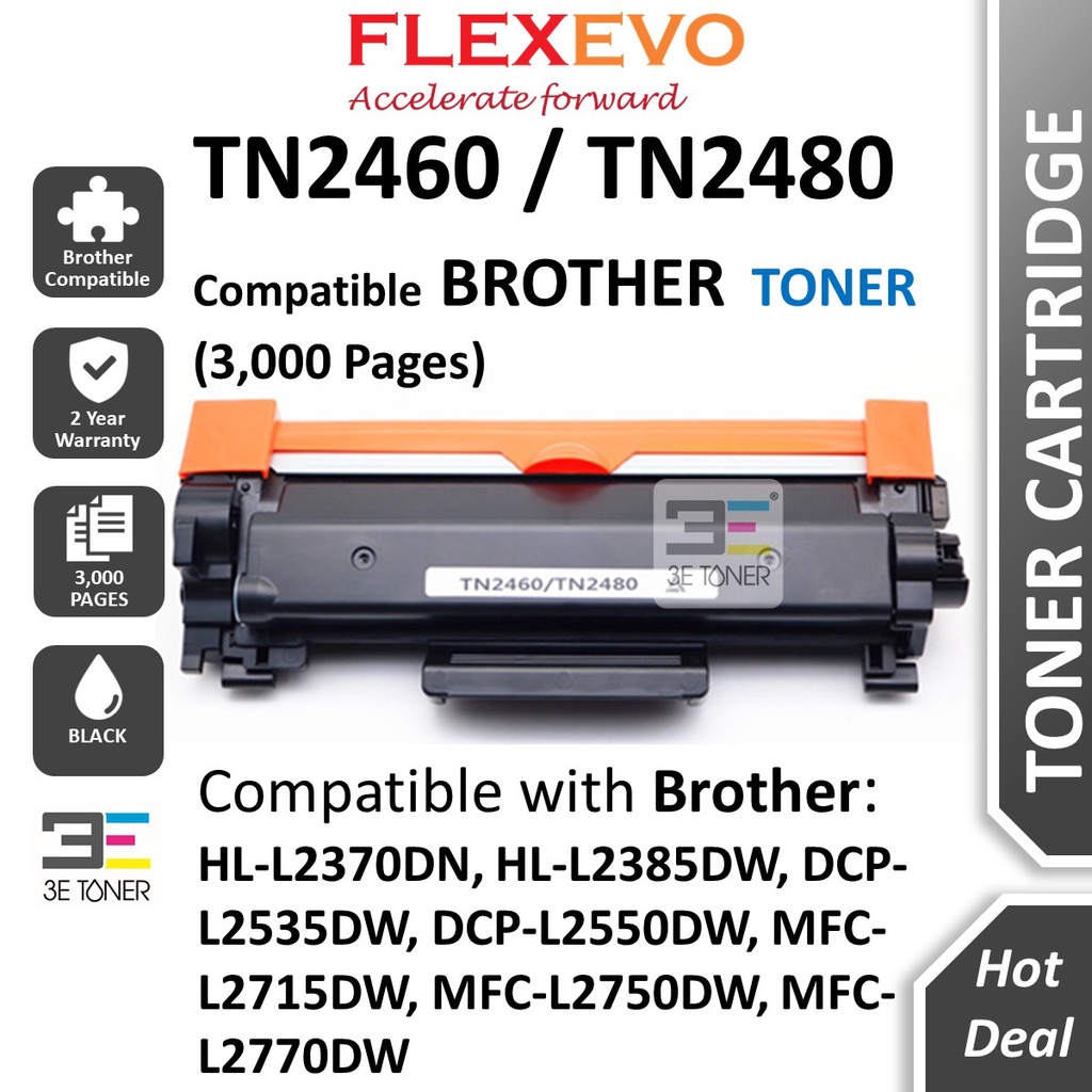 Compatible Brother TN 2460 TN 2480 High Capacity Toner TN2460 TN2480