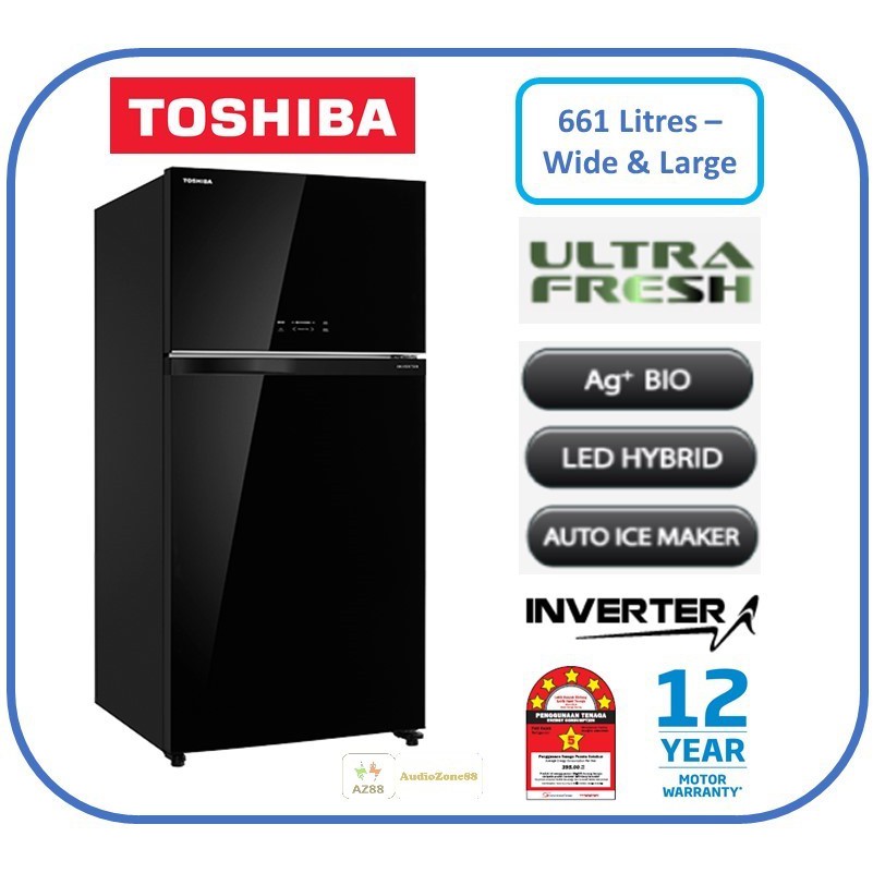 Toshiba Inverter Door Fridge Litres Gr Ag Ma Shopee Malaysia