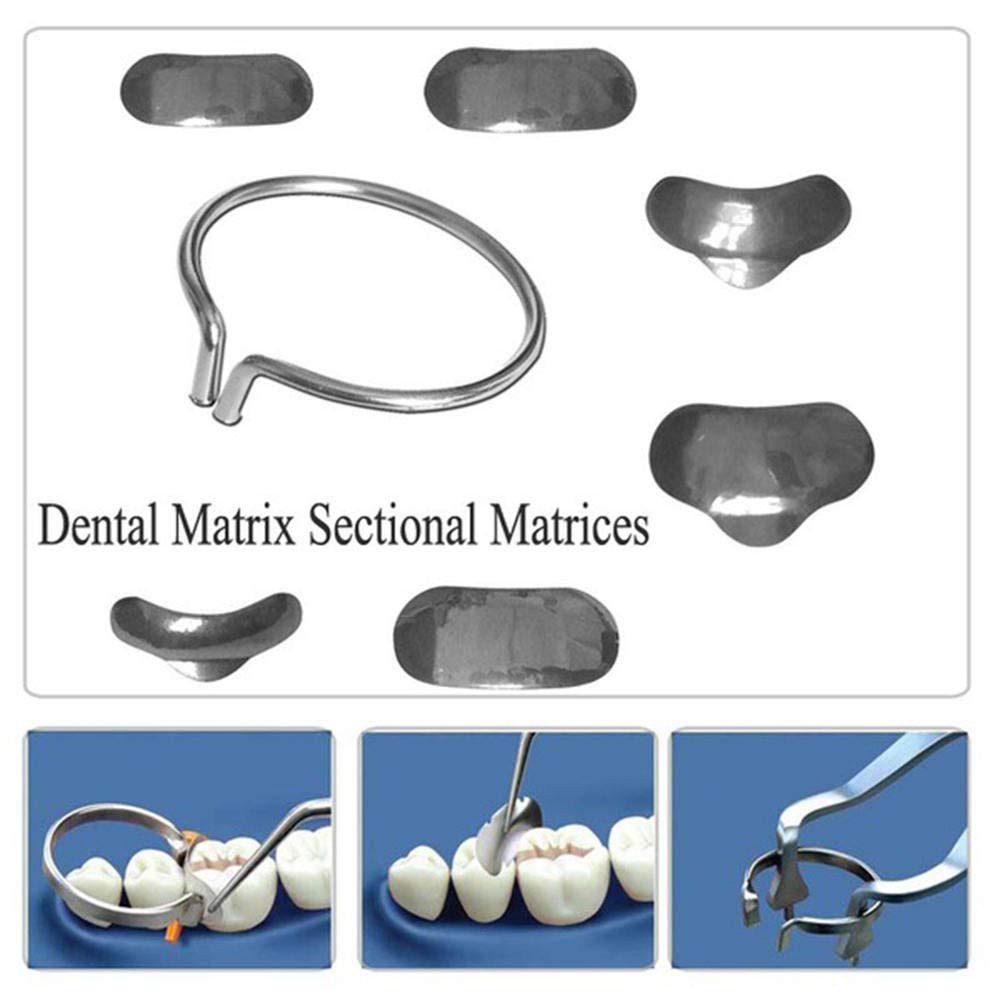 100Pcs Dental Sectional Contoured Matrices Matrix Bands 35 With 2 Rings