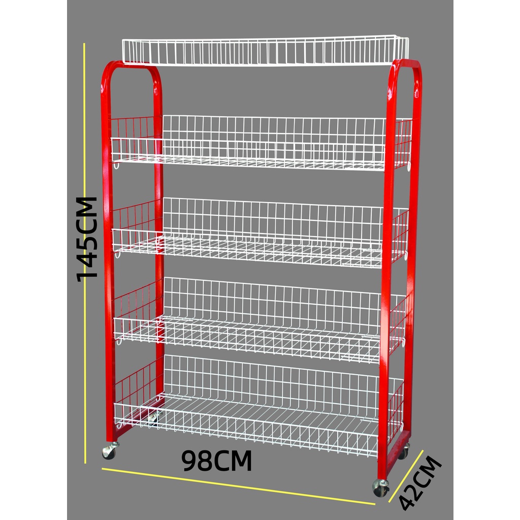 Ready Stock 555 Heavy Duty 5 Tier Rack Dish Rack With Roller Rak