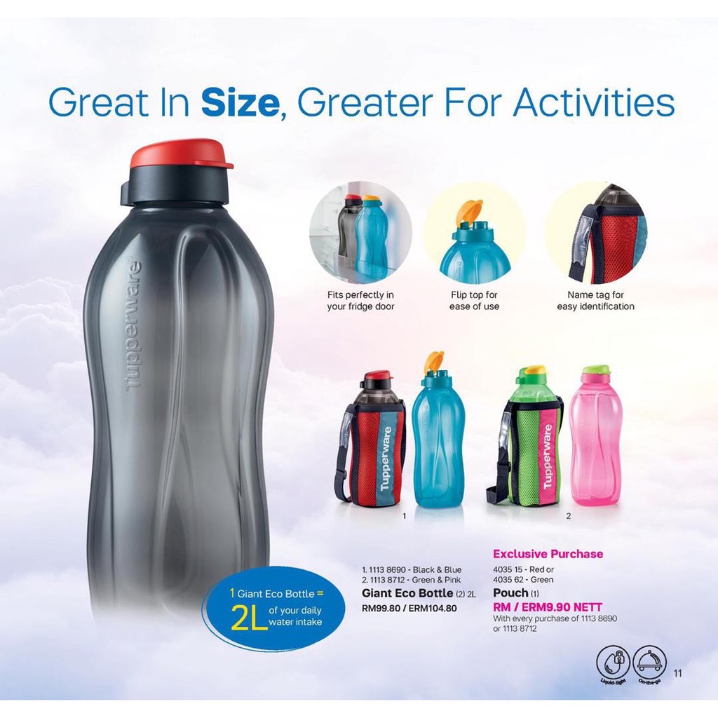 Tupperware Giant Eco Bottle 2 Liter Shopee Malaysia