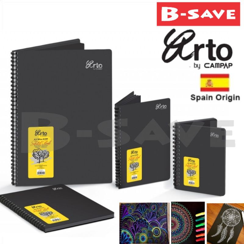 Campap Arto Sketch Book Black Paper Gsm Sheets Drawing Paper