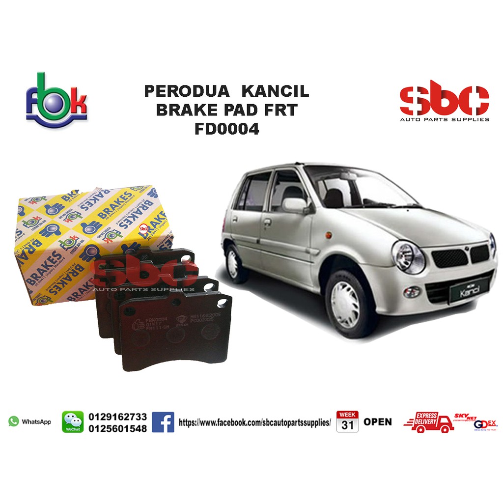 Perodua Kancil Front Brake Pad Fbk Shopee Malaysia