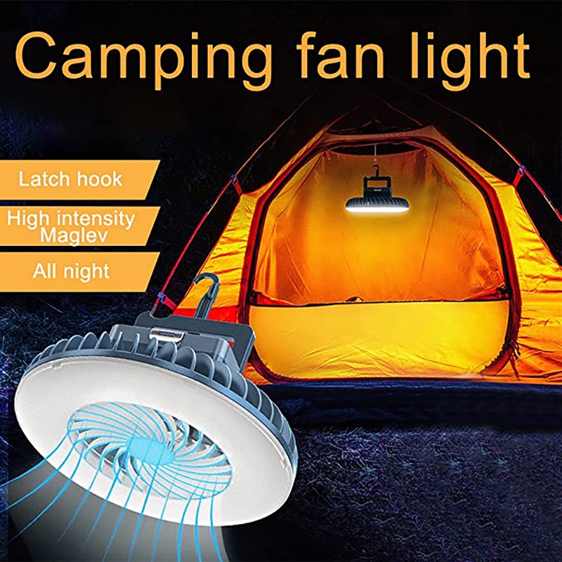 LED Kipas Camping Khemah Lampu Portable Rechargeable Camping Fan Light