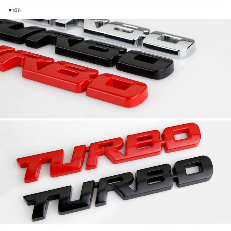 3D TURBO Word Letter Sport Emblem Sticker Badge Metal Car Styling Decal