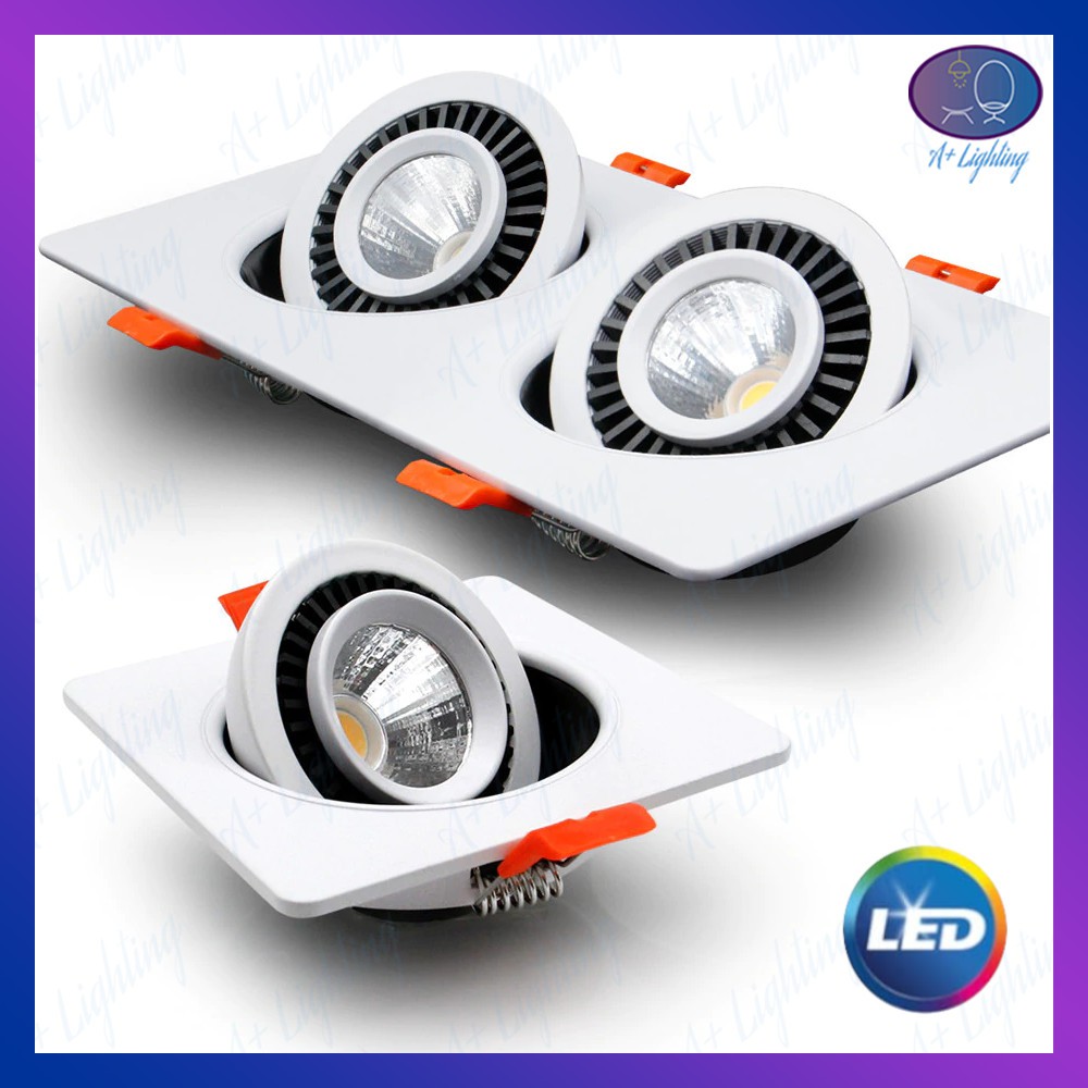 Led Adjustable Cob Eyeball Downlight Spotlight One Head Two Head Square