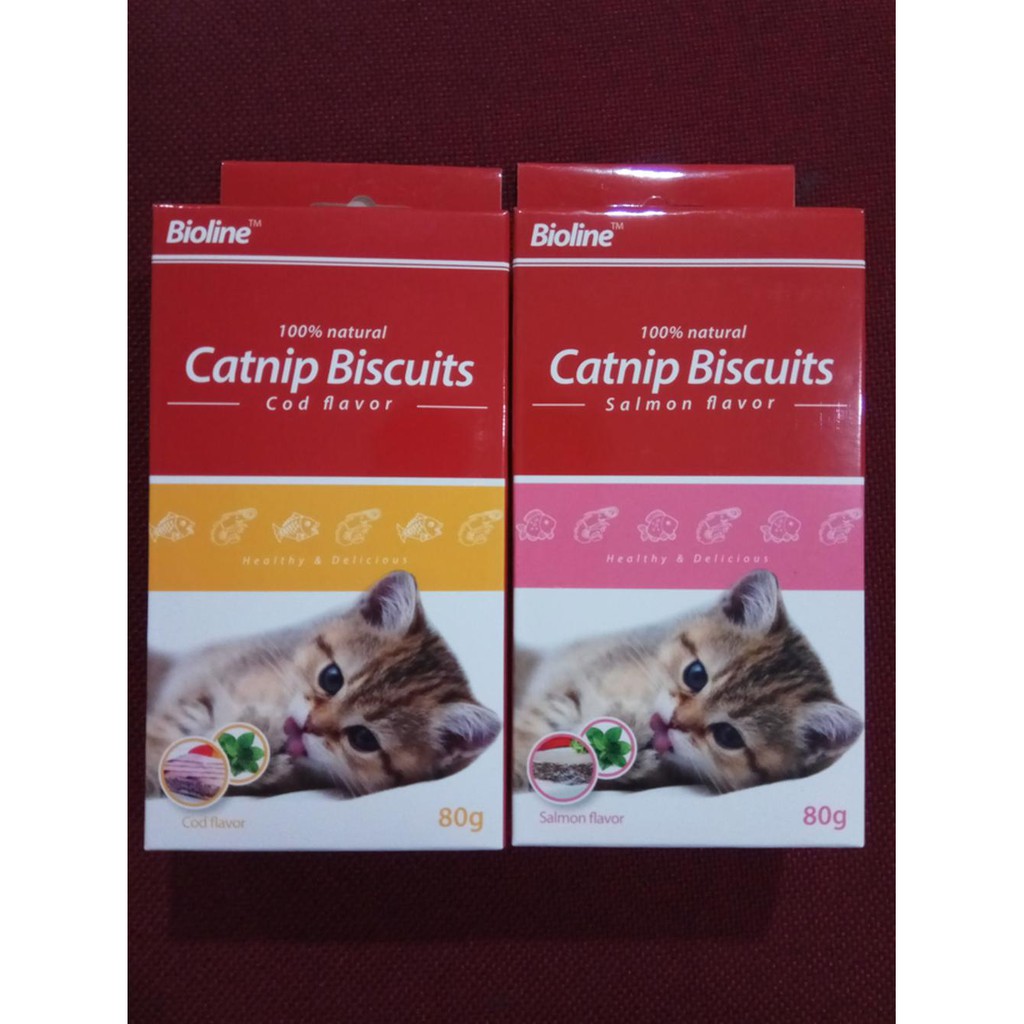 Hot Selling Bioline Natural Catnip Biscuits 80g New Packaging