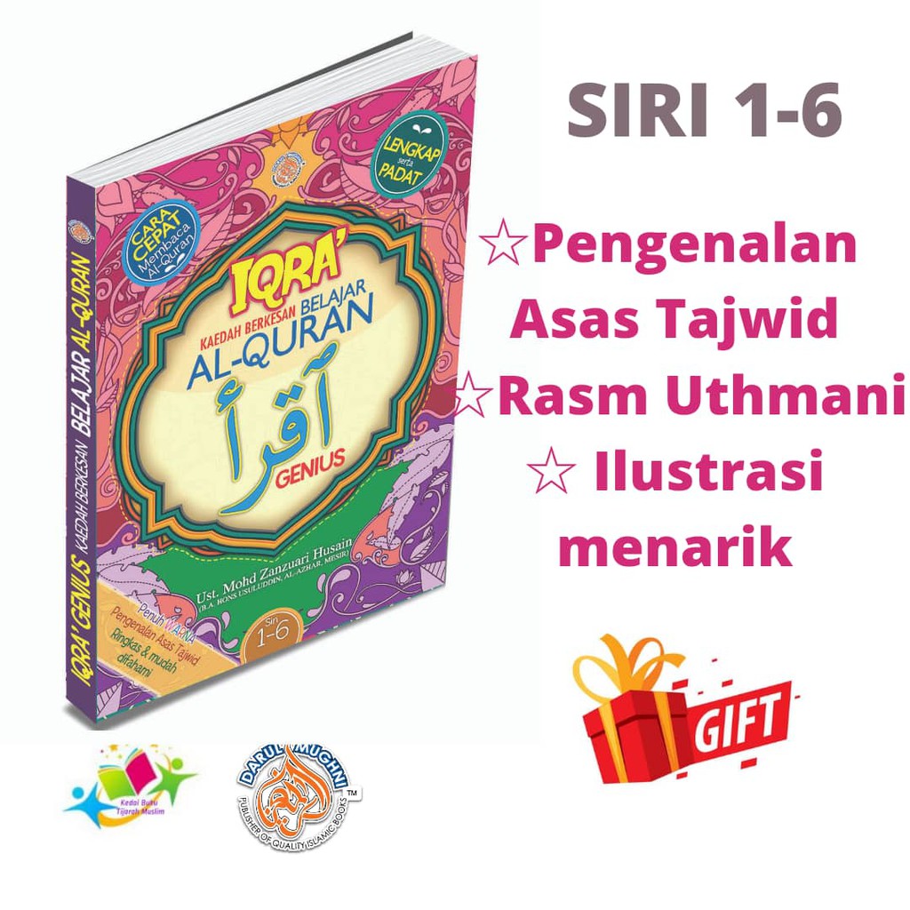 Iqra Genius Kaedah Berkesan Belajar Al Quran Muqaddam Free Gift Senang