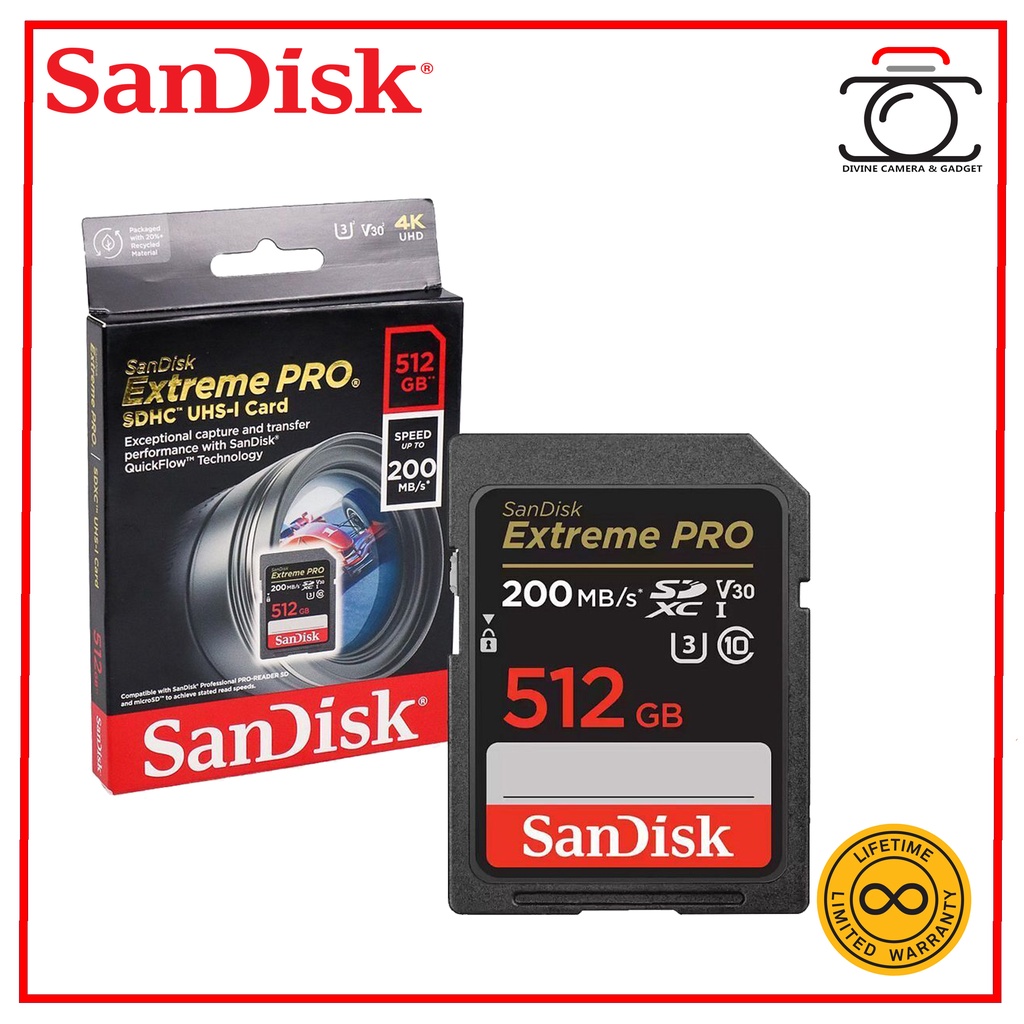 SanDisk 512GB Extreme PRO SDXC UHS I Memory Card 200MB S Shopee