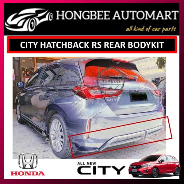 Honda City Hatchback Rear Diffuser Difuser Rs Glossy Black Color Pp