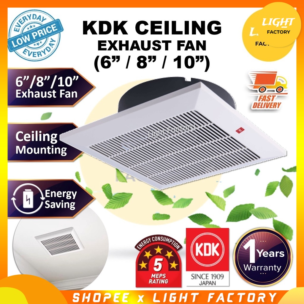 KDK Ceiling Ventilation Fan 10 25TGQ7 8 20CQT1 6 15TGQZ