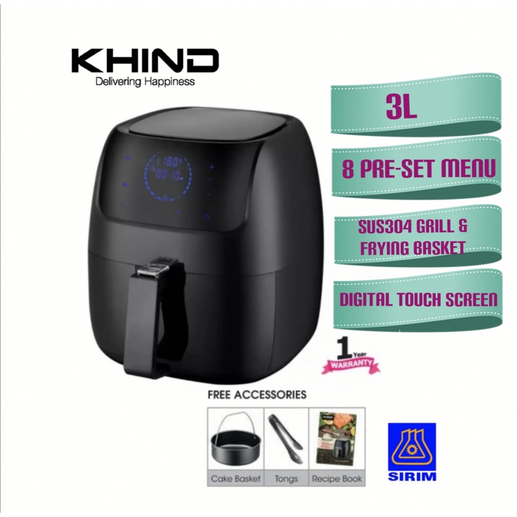 KHIND AIR FRYER ARF3000 DIGITAL DISPLAY TOUCH SCREEN Shopee Malaysia