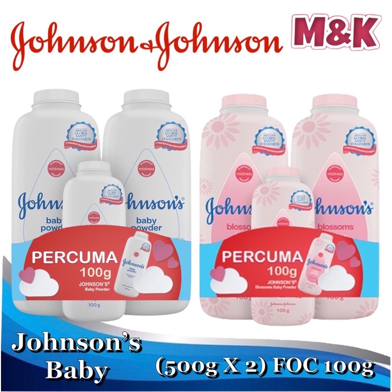 Johnson S Baby Powder Classic Blossoms 500g Twin Pack FOC 100g