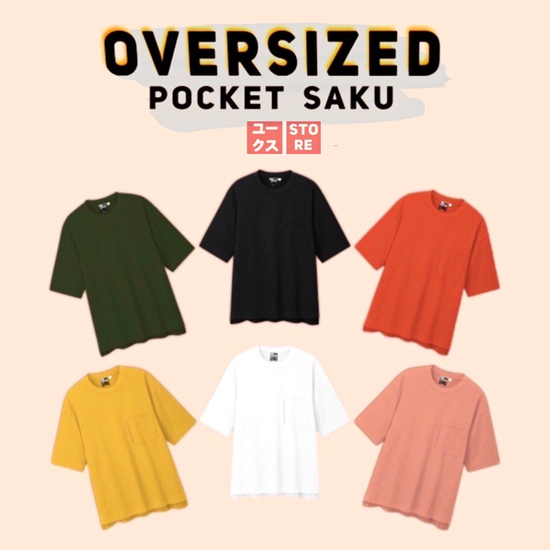 Plain T Shirt Oversize Pocket Cotton Combed S Men Women Tshirt