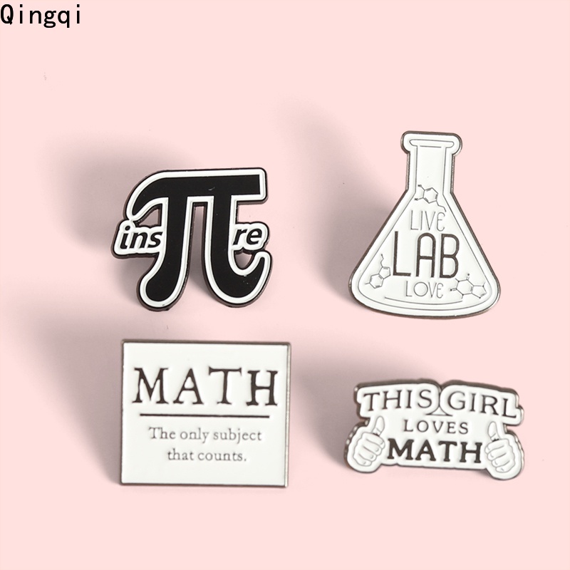 Creative Love Math Enamel Pins Fashion Funny π Lab Educational Brooch