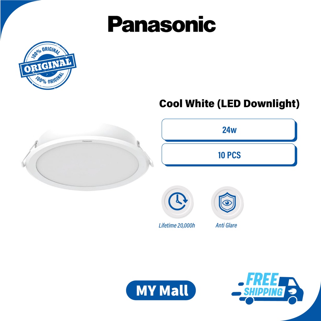 PANASONIC NNV70045WE1M LED DOWNLIGHT 24W COOL WHITE ENERGY SAVING 10