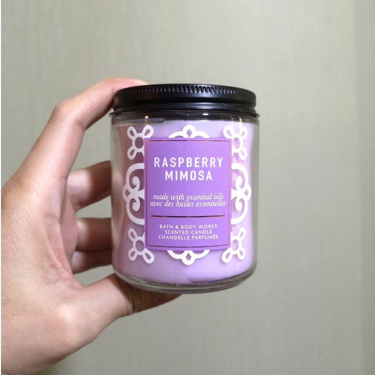 Bath Body Works Scented Candle Single Wick Raspberry Mimosa Shopee