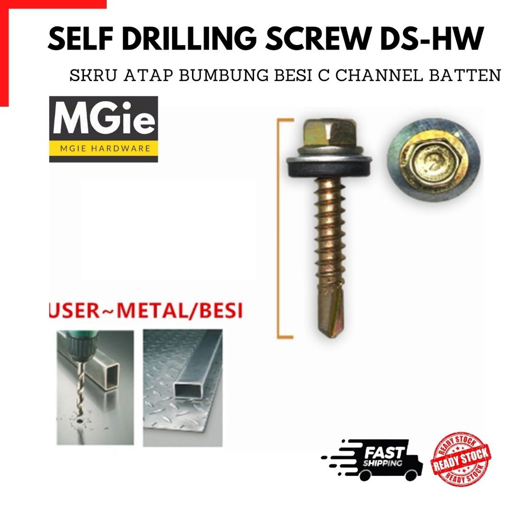 Pcs Mk Self Drilling Screw Ds Hw Screw Awning Metal Deck Skru Atap