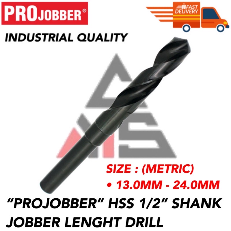 INDUSTRIAL GRADE PROJOBBER HSS 1 2 SHANK JOBBER LENGHT DRILL DRILL