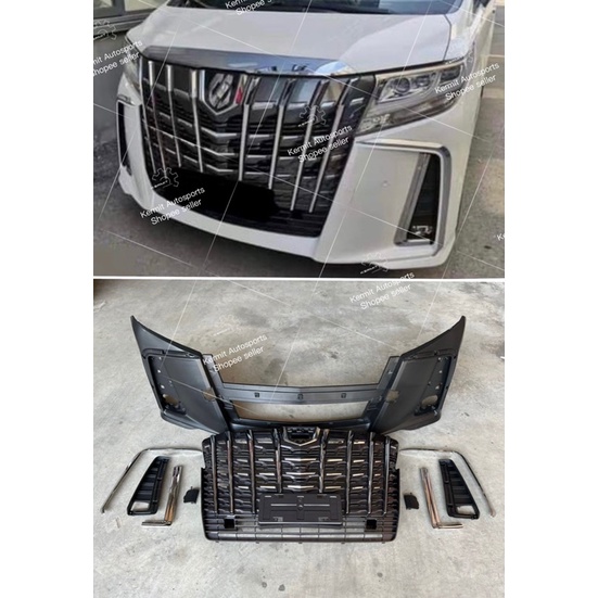 Toyota Alphard To Front Bumper Pp Wit Front Grille Shopee